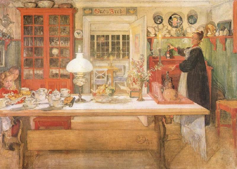 Carl Larsson Just a Sip oil painting image
